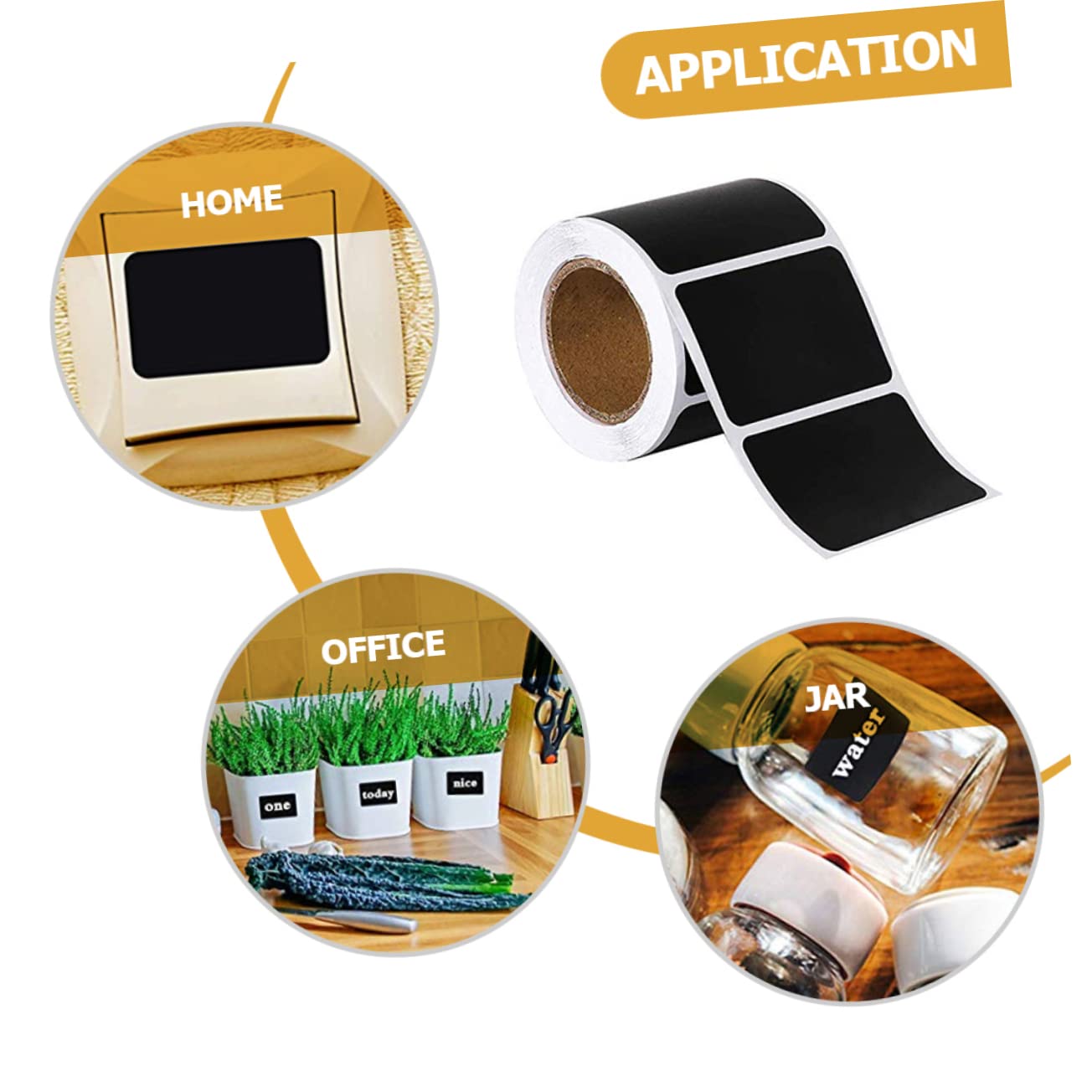 NUOBESTY 3 Set Etichetta Adesiva Cartellini Personalizzati Stickers Personalizzati Adesivi Per Sigillare Buste Etichette Contenitori Impermeabili Adesivi Per Lavagna Carta Black 120 Fogli*3