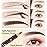 Go Ho 12 PCS Dark Brown Eyebrow Eyeliner Pencils,Sweatproof Eyebrow Pencil,Long-lasting Nice Color Eye Brow Gel Pen Makeup Brow Tint SticksDark Brown