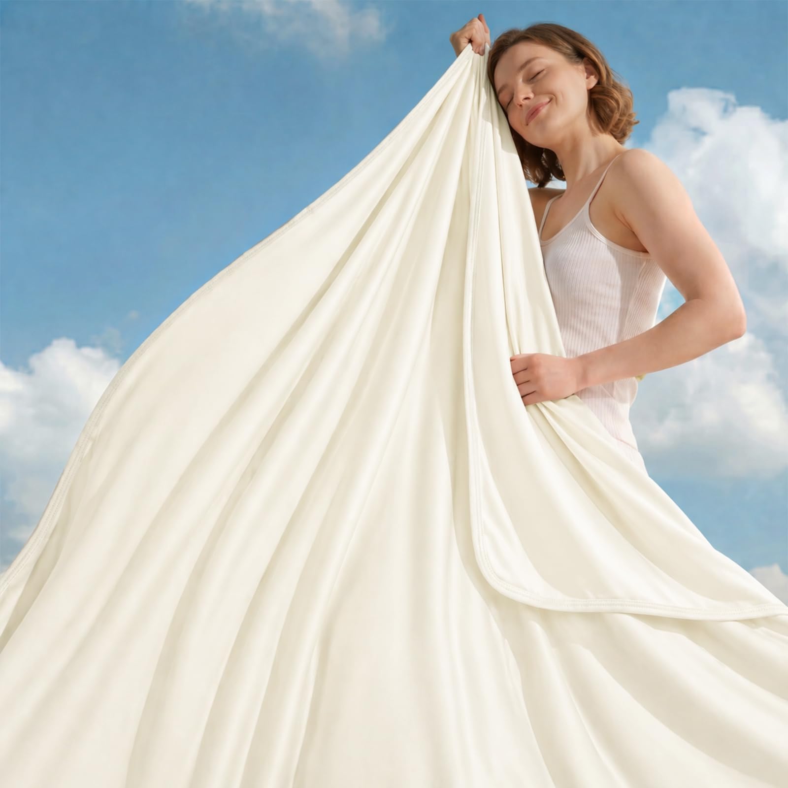 Photo 1 of GOHERO Cooling Blanket Twin - Arc-Chill Q-Max >0.5 Cool Summer Blanket for Hot Sleepers - Double Design Lightweight Blanket Absorbs Heat to Keep Cool on Warm Nights(60"x90") White