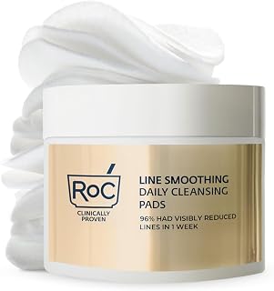 RoC Resurfacing Disks: Hypoallergenic Exfoliating Pads Reduce Wrinkles, Pores & Uneven Tone - Oil-Free Makeup Remover, 28 Ct