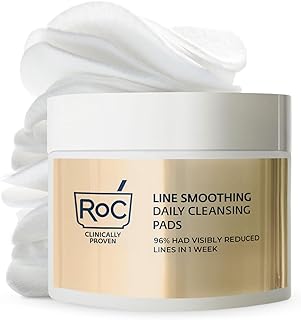RoC Resurfacing Disks, Hypoallergenic Exfoliating Makeup Remover Pads for Wrinkles and Skin Tone, Hypo-Allergenic Skin Care, Oil-Free Daily Cleanser, 28 Count (Packaging May Vary)