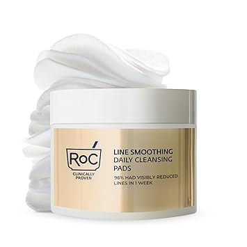 RoC Resurfacing Disks, Hypoallergenic Exfoliating Makeup Remover Pads for Wrinkles and Skin Tone, Hypo-Allergenic Skin Care, Oil-Free Daily Cleanser, 28 Count (Packaging May Vary)
