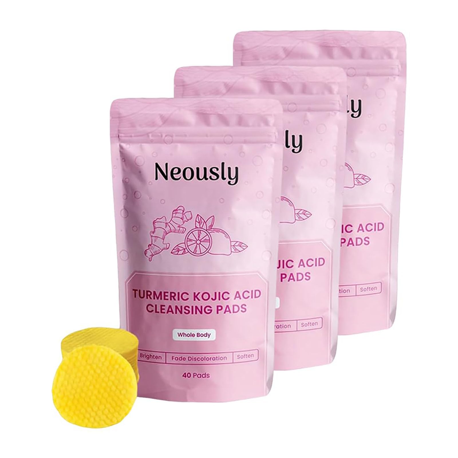 Odipie Neously,Neously Kojic Acid Pads,Neously Turmeric Kojic Acid Pads,Turmeric Kojic Acid Cleansing Pads Neously,Neously Kojic Acid,Face Cleansing Pads,Kojic Acid Cleansing Pads,Turmeric Pads (3pcs)