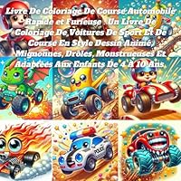 Livre De Coloriage De Course Automobile Rapide et Furieuse : Un Livre De Coloriage De Voitures De Sport Et De Course En Style Dessin Animé, Mignonnes, ... Aux Enfants De 4 À 10 Ans (French Edition) B0F62YY7SV Book Cover