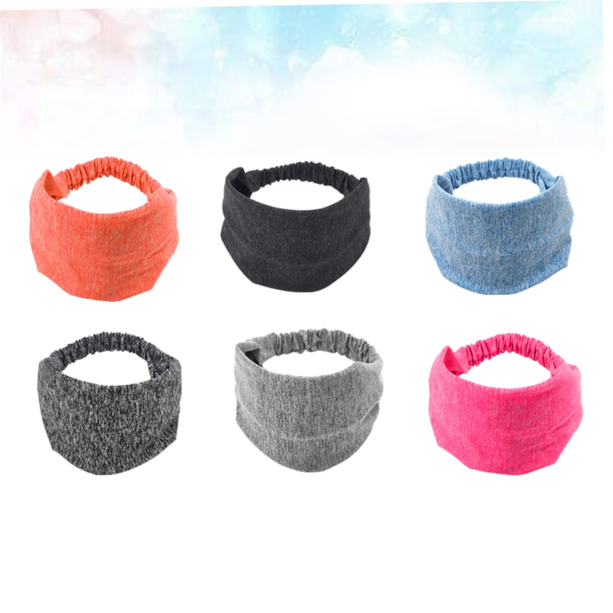 Beaupretty 12pièces Bandeau Large Anti-dérapant Pour Femmes Élastique Confortable Pour Yoga Course Et Activités Sportives Fluo Orange Argenté Bleu Foncé