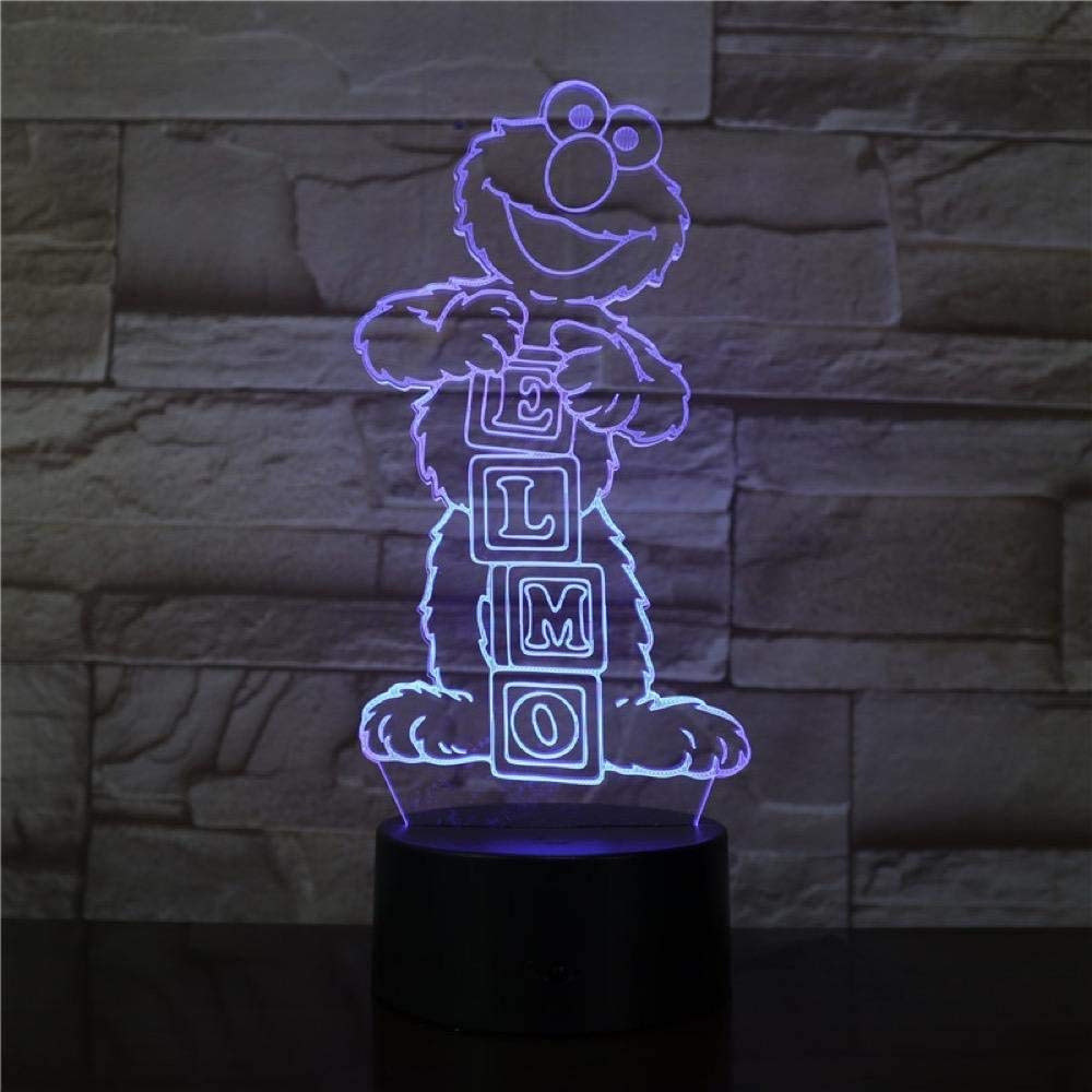 3D Lamp Awesome Sesame Street ELMO Pretty Present for Children for Indoor Decoration 7 Colors with Remote Led Night Light Lamp