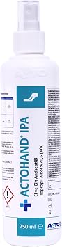 ACTOHAND  IPA 250 ml   Hand and Skin Antiseptic | Fast Acting Disinfectant Containing 75% Isopropyl Alcohol | Effective Protection Against Harmful Microorganisms | Skin-Friendly, Quick-Drying Formula