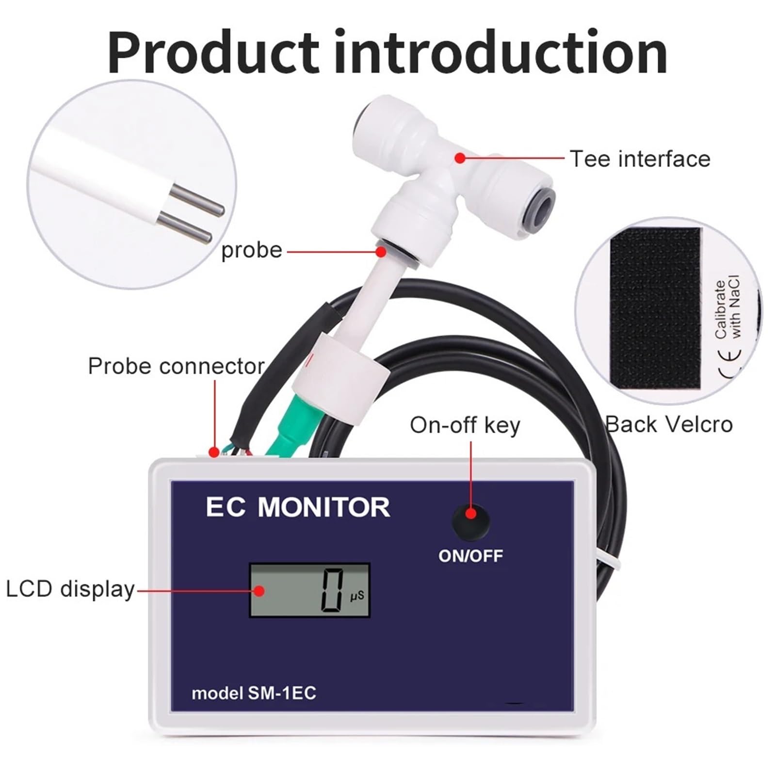 Medidor EC de sonda única 1EC, probador calidad del agua en línea, Monitor conductividad eléctrica Digital Laboratorio de investigación