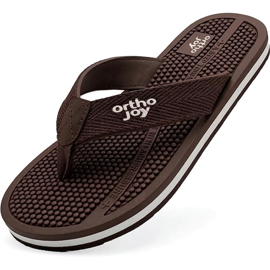 ortho joy Orthopedic Comfort Flip Flops for Men – Acupressure Massage Sole, Anti-Slip Lightweight Slippers-picture-15