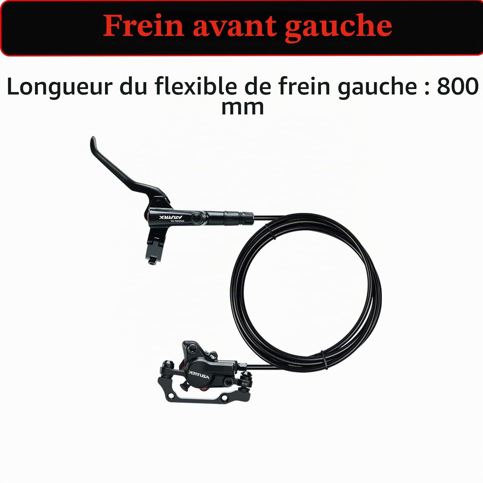 Kit de frein à disque de vélo, ensemble de frein à disque hydraulique avec étrier de pression d'huile en aluminium et levier de frein de vélo en alliage d'aluminium, 2 rotors de 140 mm/160 mm/180 mm