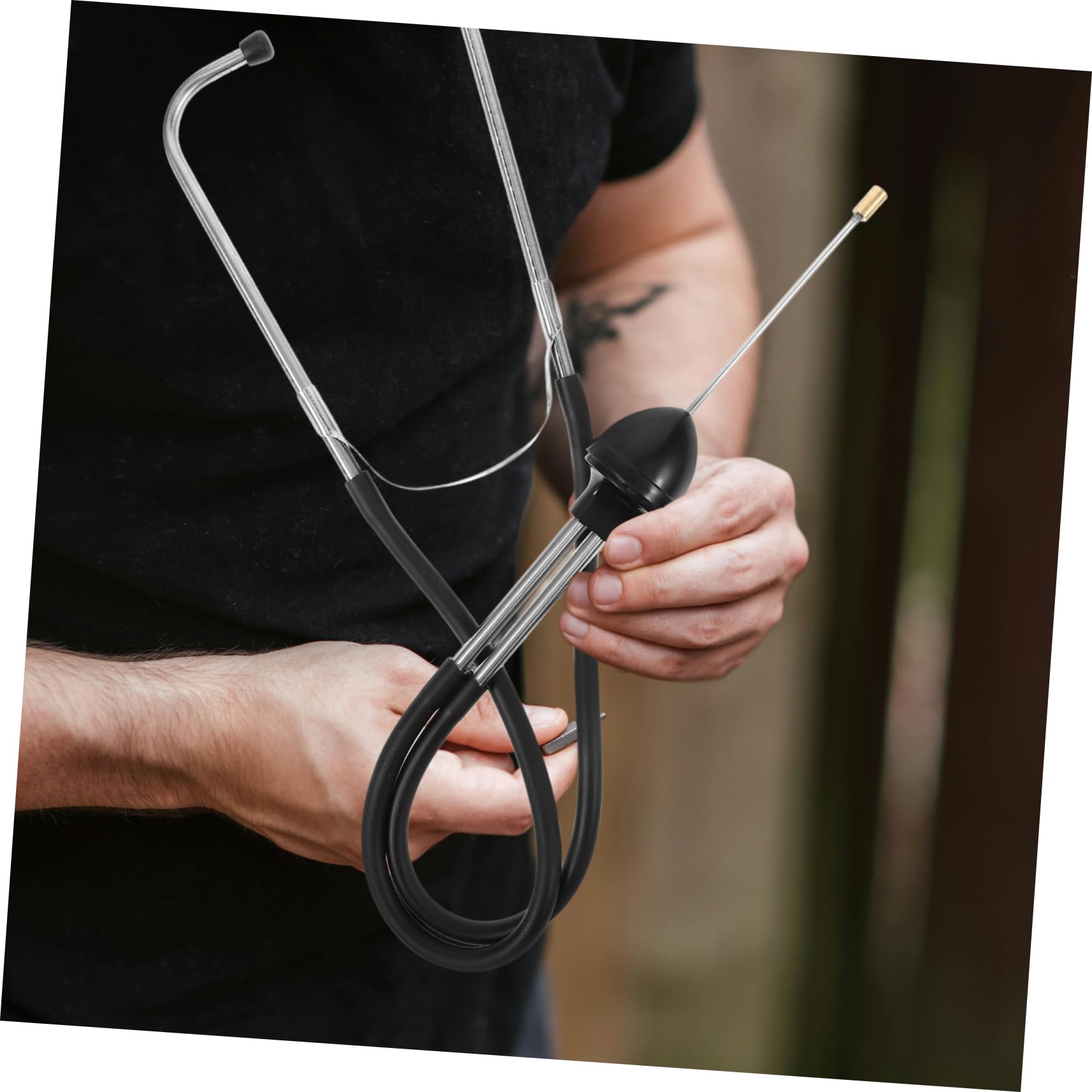 Sosoport Water Leakage Detector Clean Shut-Off Valve Water Psi Gauge Dripping Sensor Pool Leak Detection Kit Pressure Test Kit System Underground Water Leak Detector Stainless Steel Black