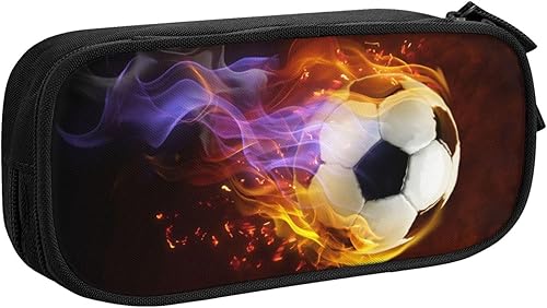 Miniatura 9 de Estuche para lápices de fútbol con temática deportiva para niños y niñas, bolsa negra de gran capacidad, bolsa de lápices genial, caja de Fútbol con