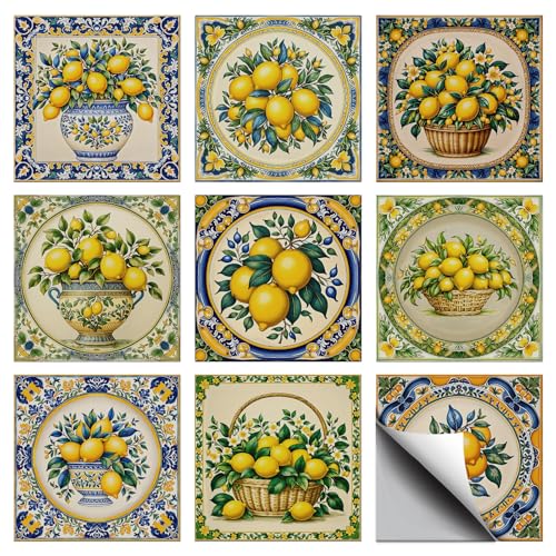 CONCHLERY Vintage Lemon Tile Stickers