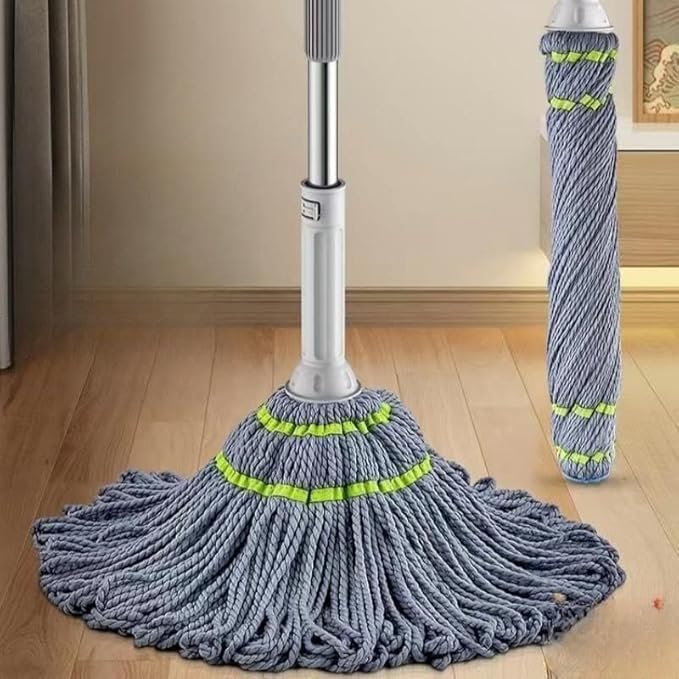 Image of Xmart India Microfiber Twist Mop with Squeeze Handle | Floor Cleaning Mop Stick with Super Absorbent Head | Easy Wringer Spin Mop for Tiles | Durable Floor Cleaner for Home Kitchen Bathroom