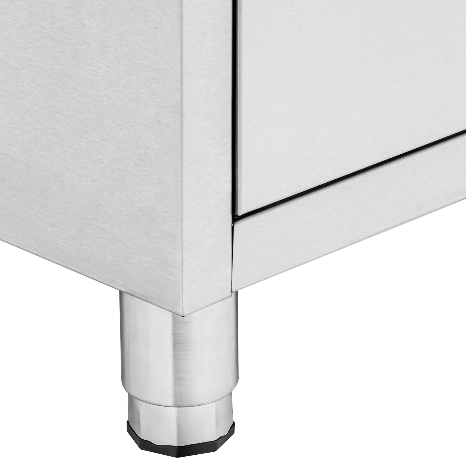 Royal Catering RCCD-4S - Armadio da lavoro in acciaio inox, 4 cassetti, 50 x 60 cm, altezza regolabile, in acciaio inox