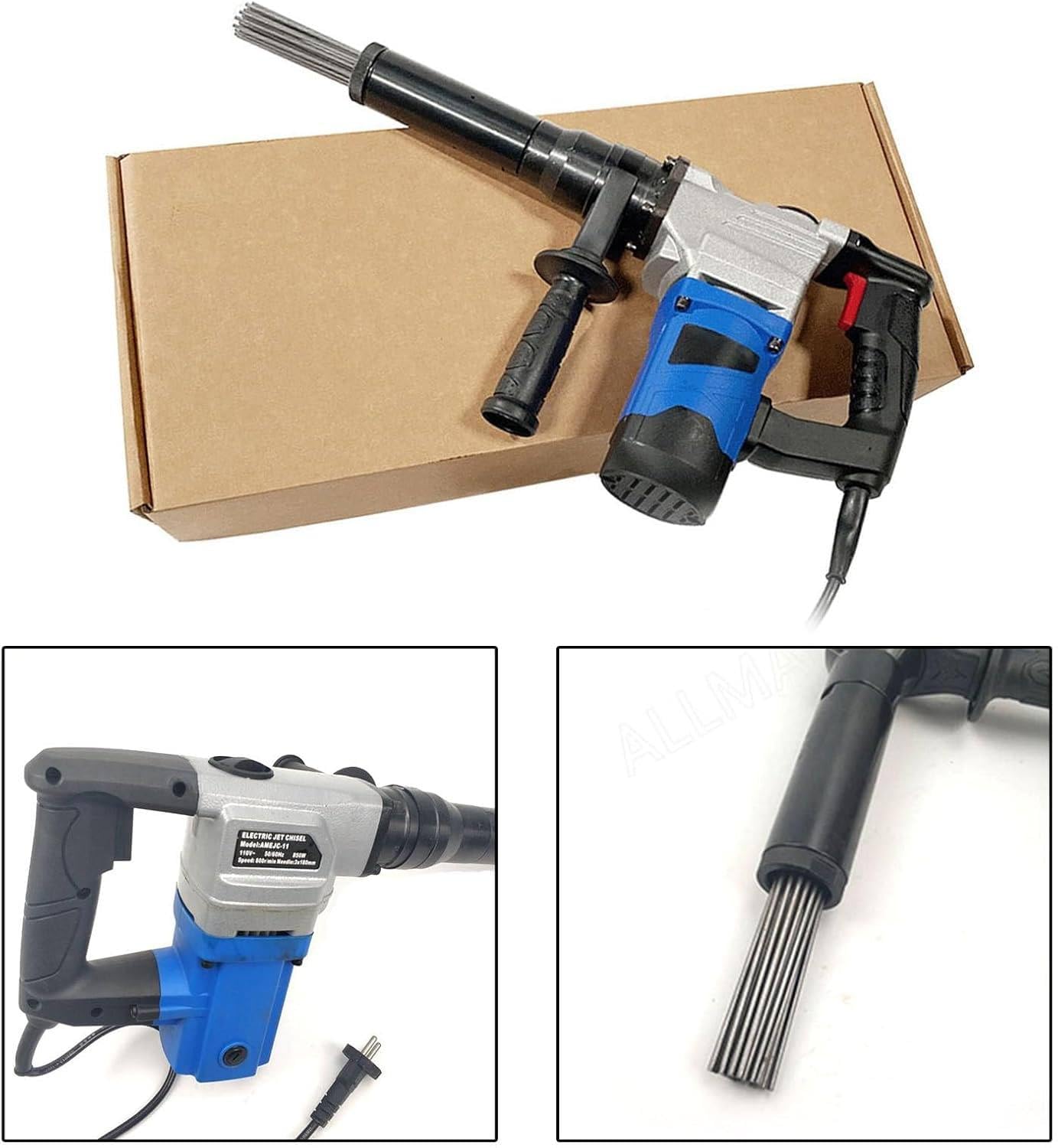 Scrostatore ad Aghi Portatile,Pistola elettrica per la rimozione della ruggine ad Aghi,Pistola per la rimozione della ruggine ad Aghi,Macchina per la Pulizia delle Scorie di Saldatura 110v