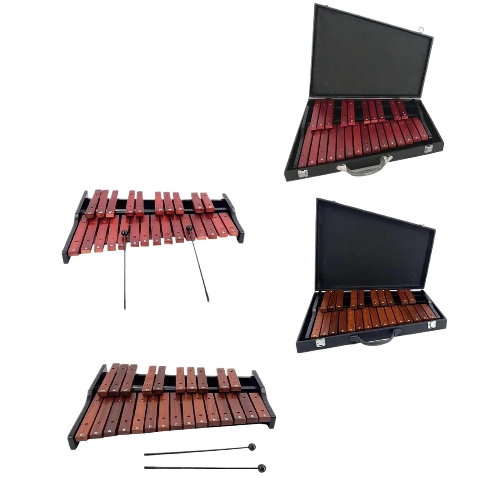 Xylophon-Instrument Für Erwachsene Anfängerinstrument 25-Noten-Xylophon Aus Holz Für Musikunterricht Live-Konzert(D case)