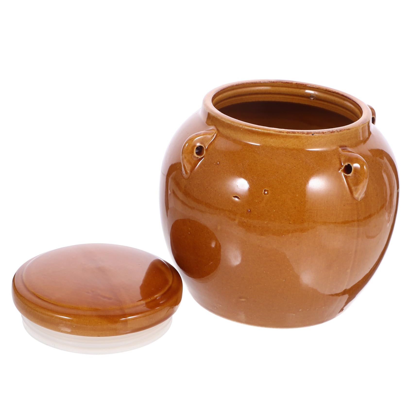 Lurrose Barattolo Retro in Ceramica Coperchio, 800ml, per Conservare Verdure Sottaceto, Sott'olio, Frutta e Cereali