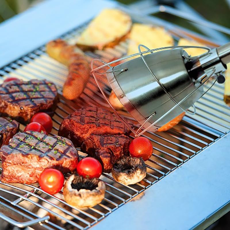 Portable Stainless Steel Culinary Torch Attachment for Outdoor Cooking and BBQ