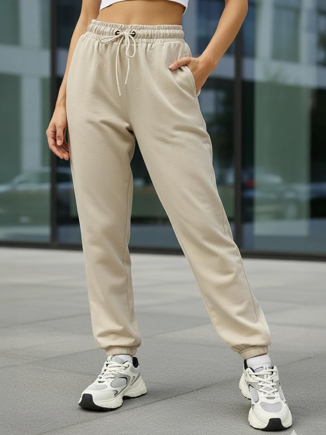 Bewakoof Bewakoof Air 1.0 damskie spodnie sportowe z bawełny, bardzo duże rozmiary, spodnie sportowe, damskie spód, wszechstronne zastosowanie, odzież sportowa, torby