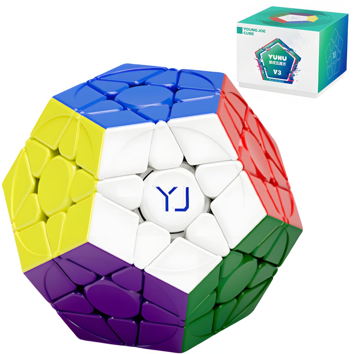 Bukefuno YJ yuhu Megaminx V3 Magnetic 3x3 Cube Stickerless Magic Dodecahedron yongjun yuhu V3 M 12-Side Magnetic Cube 3x3x3 Pentagonal 2026 Puzzle Cube Speed