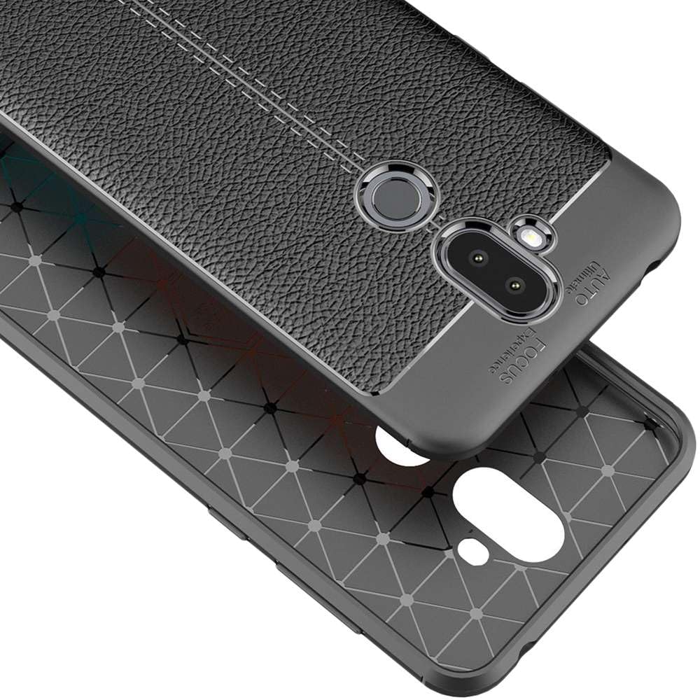 ebestStar - Cover Compatibile con ASUS Zenfone 5 Lite ZC600KL Custodia Protezione Silicone Gel TPU Morbida e Sottile con Pelle Design, Nero [ Apparecchio: 160.6 x 76.2 x 7.8mm, 6.0