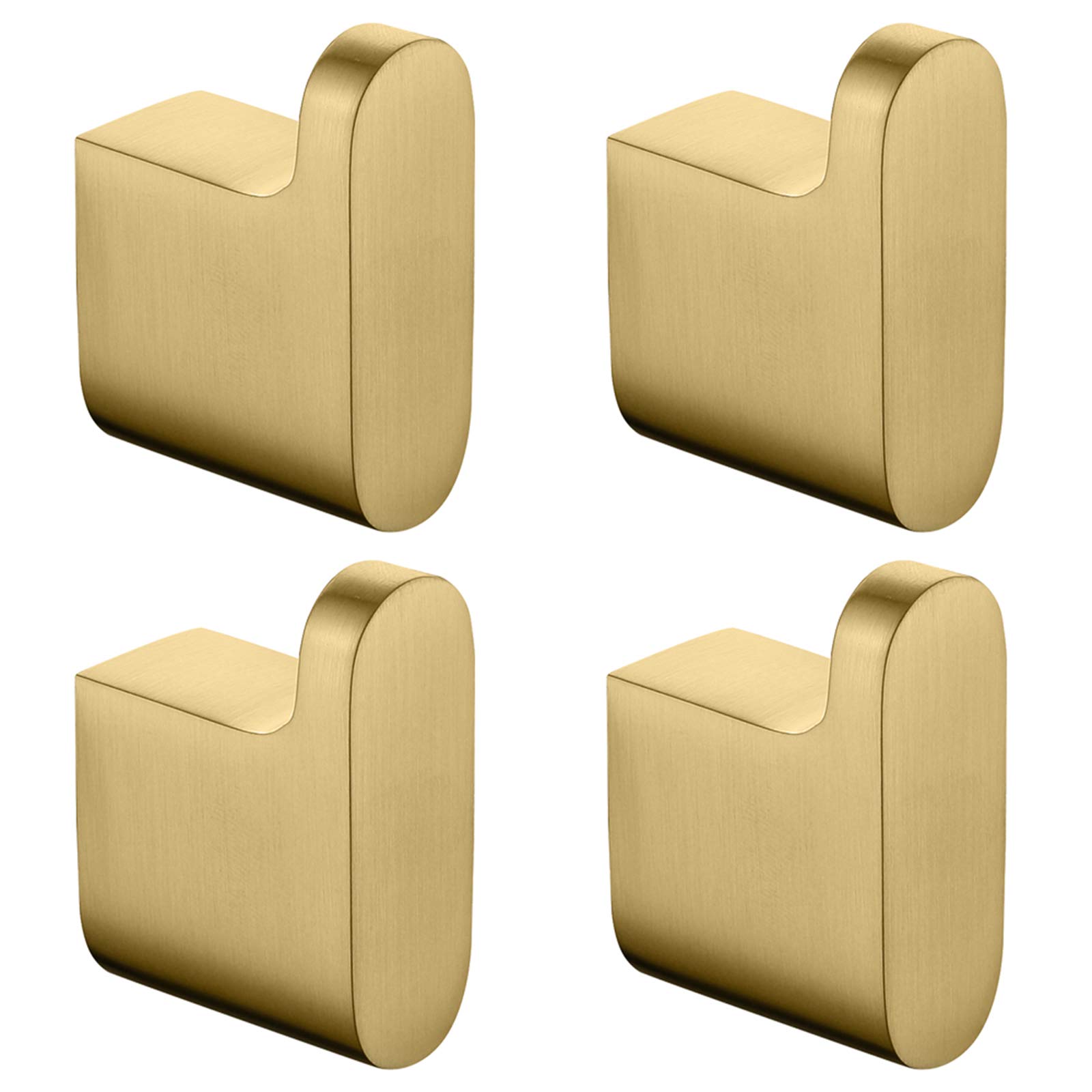 4 Paquete de Ganchos de Toalla Muro Ganchos de Toalla Latón Perchero Perchero de Baño Perchero de Albornoz Moderno Gancho de Pared para Baño Dormitorio Cocina Hotel Piscina (Brushed Gold )