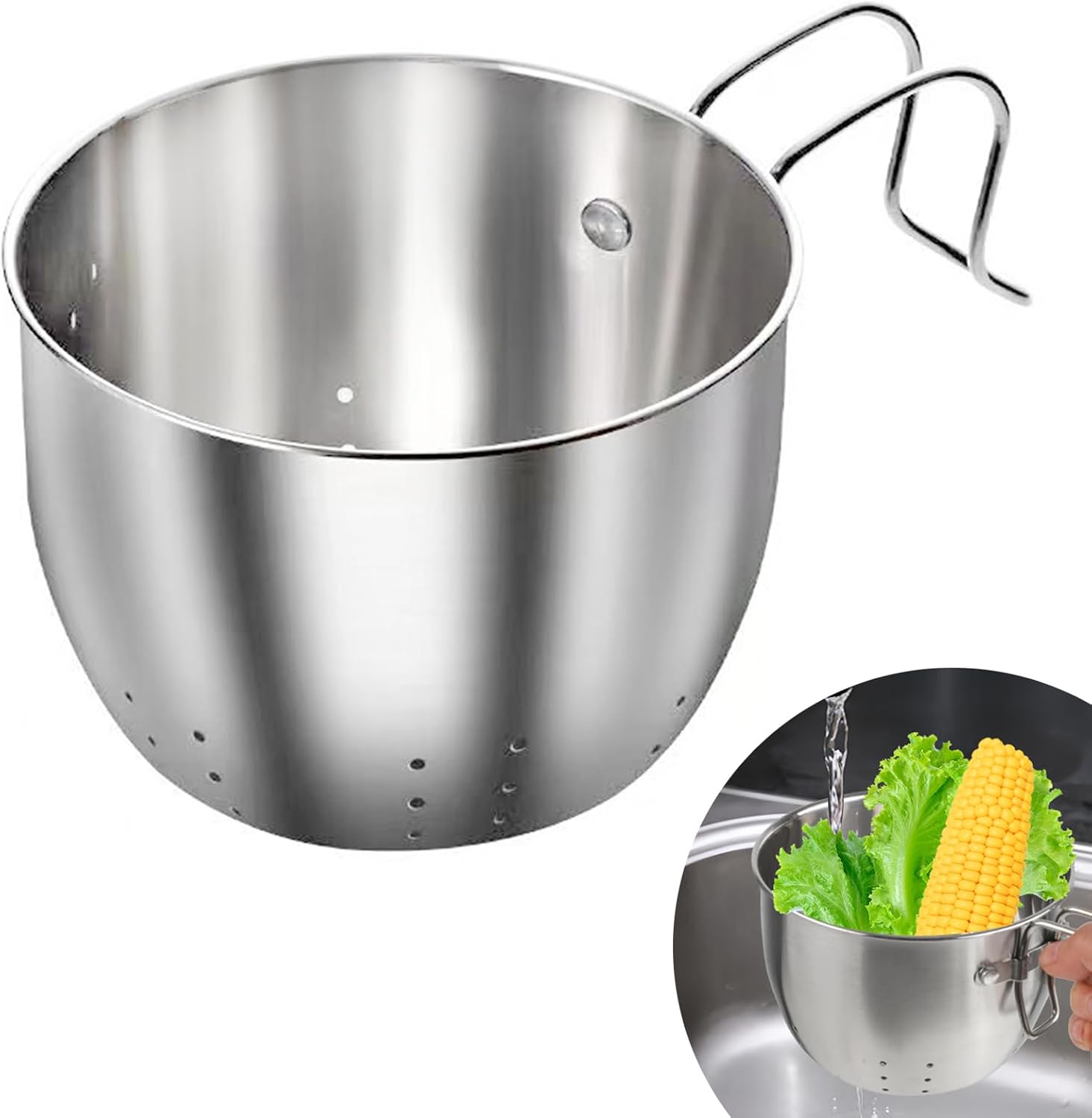 Colador de Acero Inoxidable para Fregadero Multifuncional