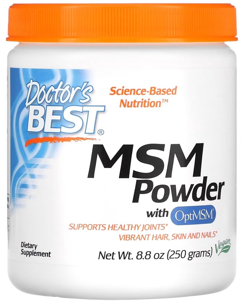 Doctor's Best - MSM with OptiMSM Powder | High Purity Sulphur Compound for Joint and Skin Health - 250g