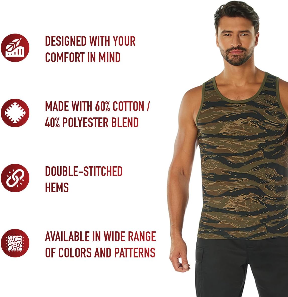 Rothco Tank Top – Workout Muscle Bodybuilding Fitness Training Sleeveless Shirt for Men