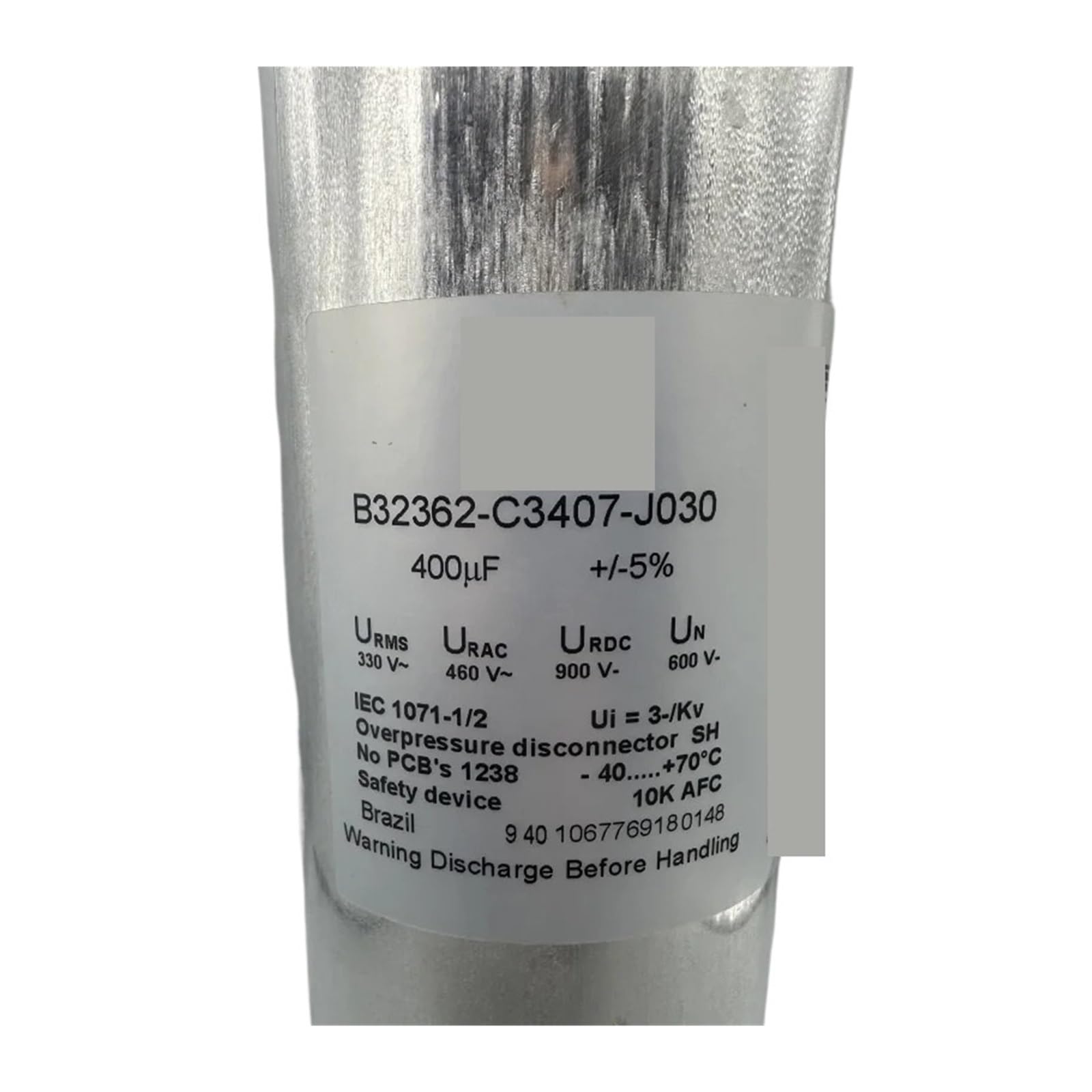 BALYDLUL 1pcs B32362-C3407-J030 B32362C3407J030 B32362 400UF 330V 85X265MM Thin film capacitance