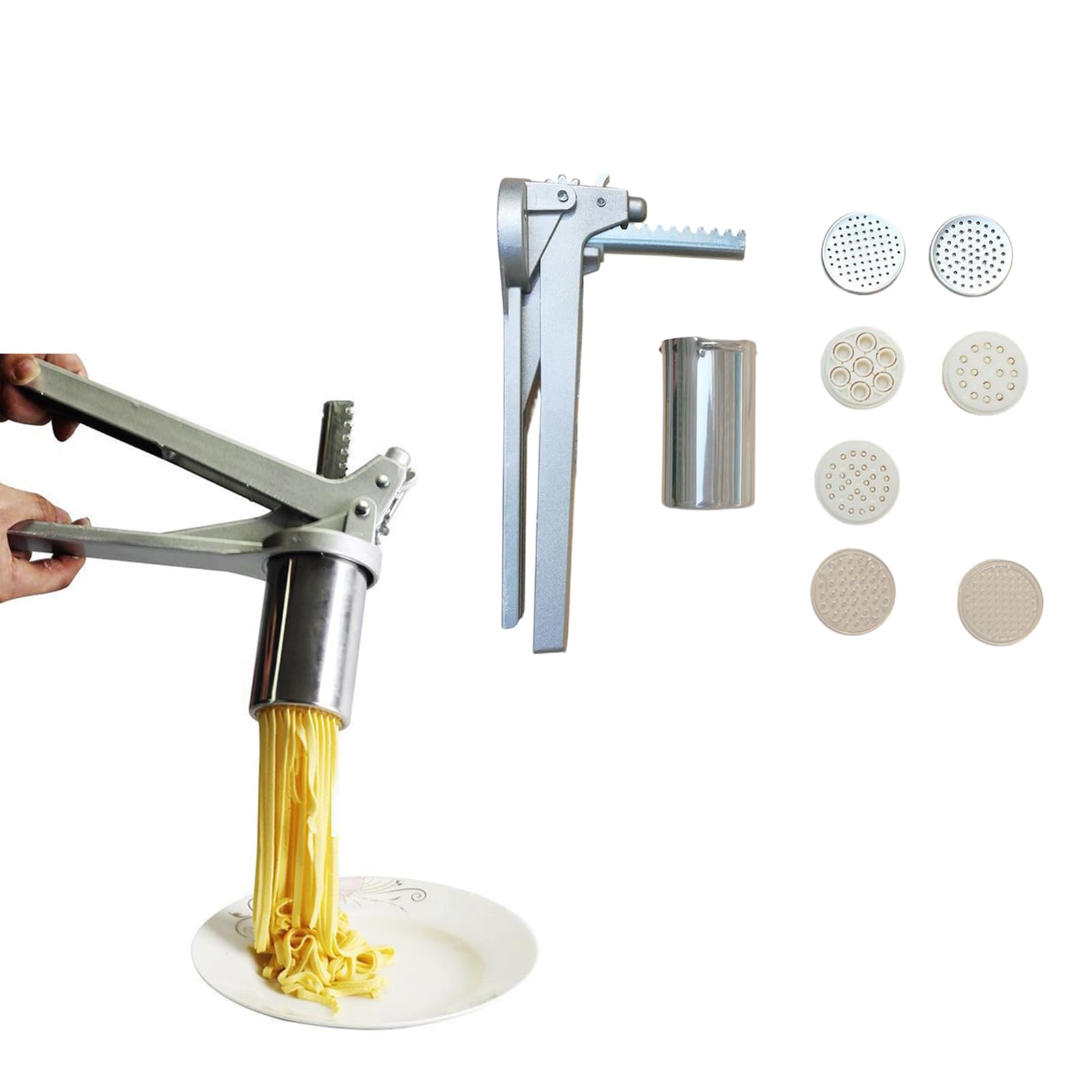 Nudelpresse mit ergonomischem Griff für bequeme Nudeln, aus Edelstahl, effizienter Nudel-Extruder