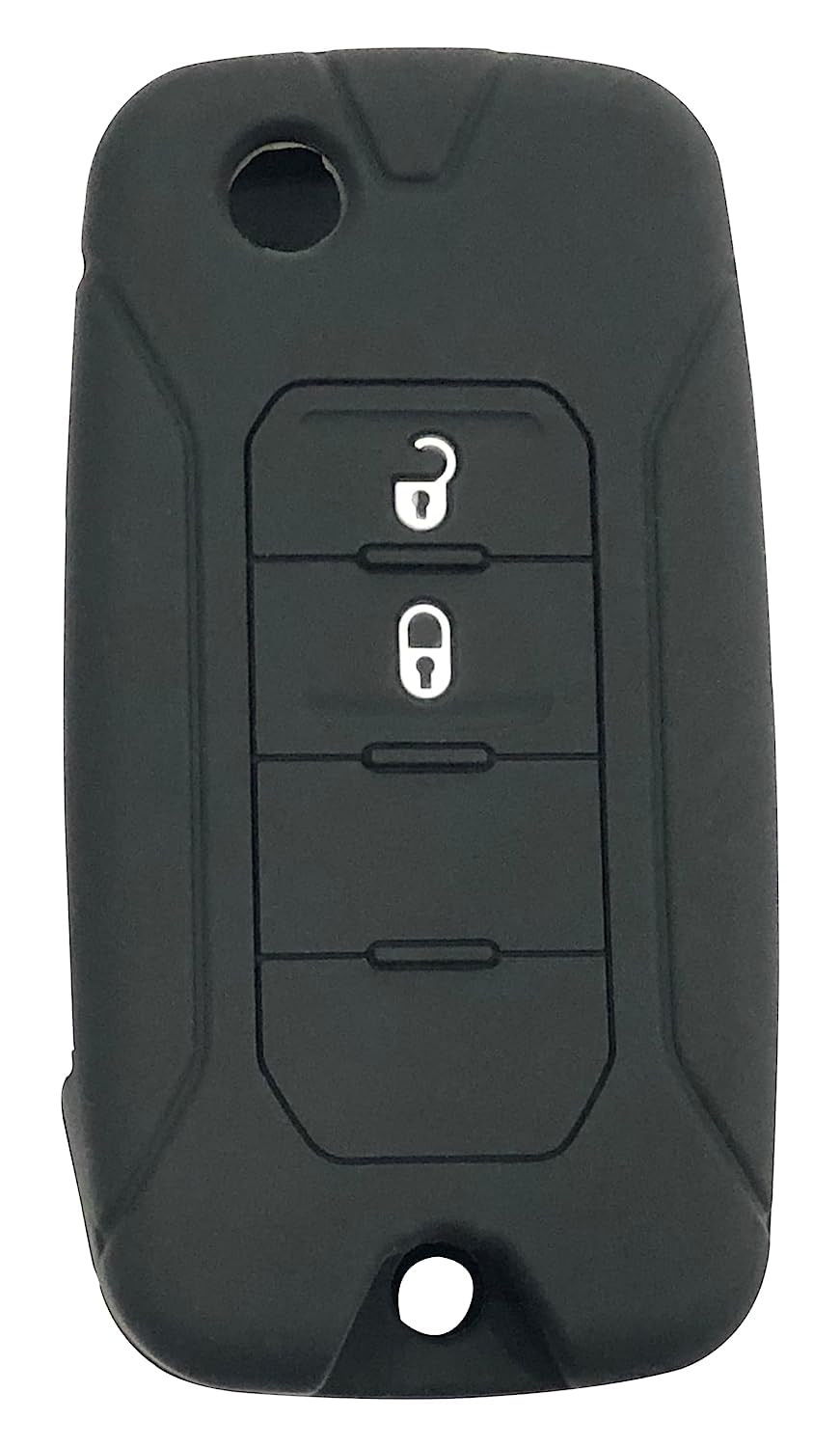 Silicone Key Cover Compatible for Jeep Compass,Trailhawk,Wrangler (Black)