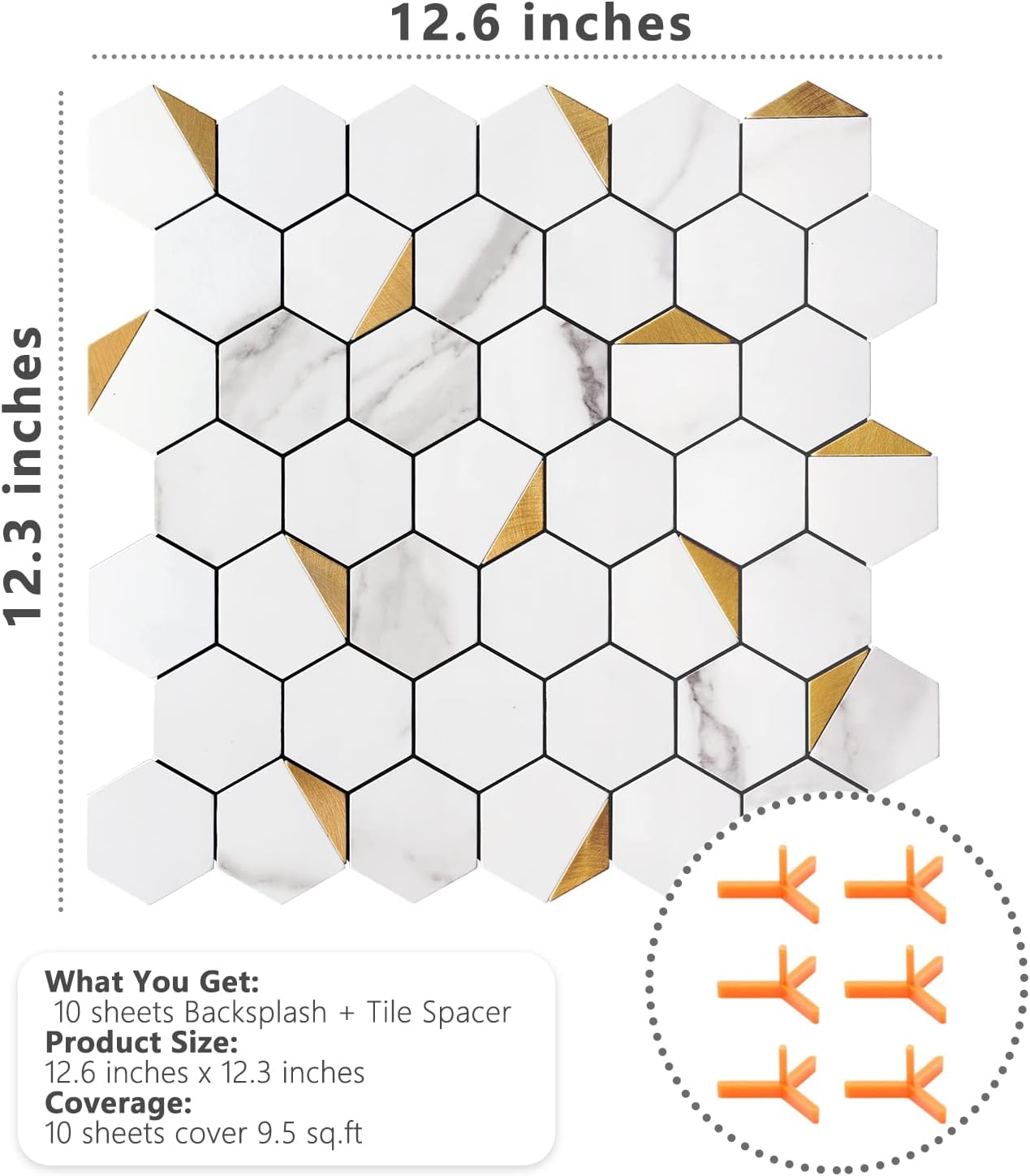 STICKGOO Peel and Stick Backsplash for Kitchen & STICKGOO 10-Pack Peel and Stick Trim for Backsplash Tile Edge