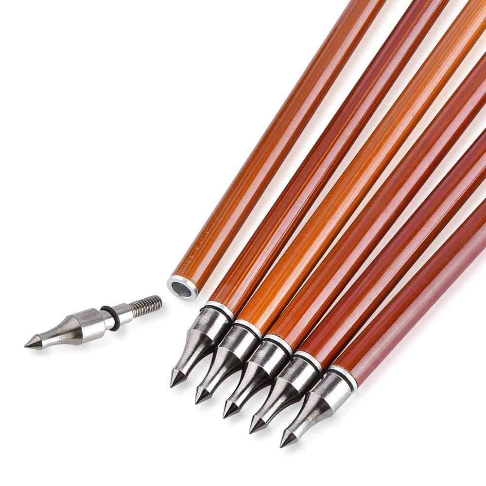 wolfman 12 Flèches Carbone Hybride SP500, Fût avec Plumes de Dindon Naturelles de 4 Pouces – Contrôle Optimal pour Compétitions Intérieures et Extérieures