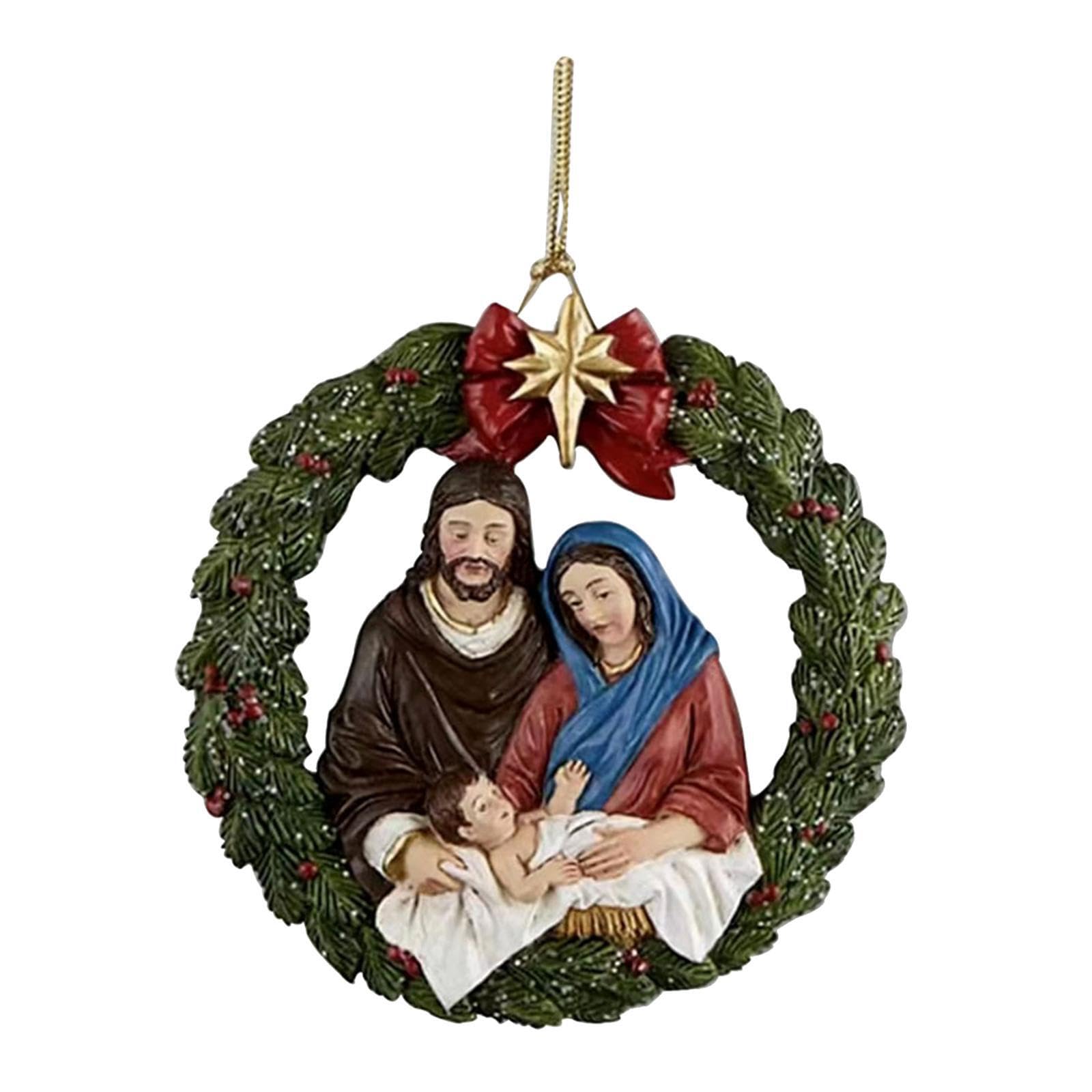 TWISAXC Festive Christmas Tree Pendant Brings Cheerful And Whimsical Vibes To Home Wedding Party And Seasonal Events Christmas Window Pendant Jesus Nativity