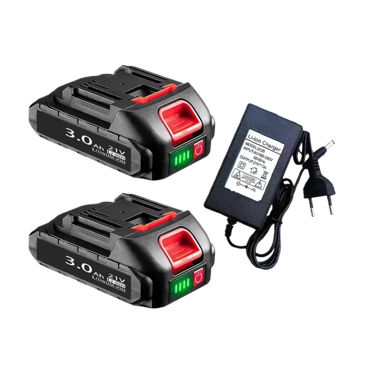 For 18V 21V 388VF 3000mah 6000mah 9000mah | Caricabatterie rapido a doppia porta compatibile con batterie for utensili elettrici,(3)