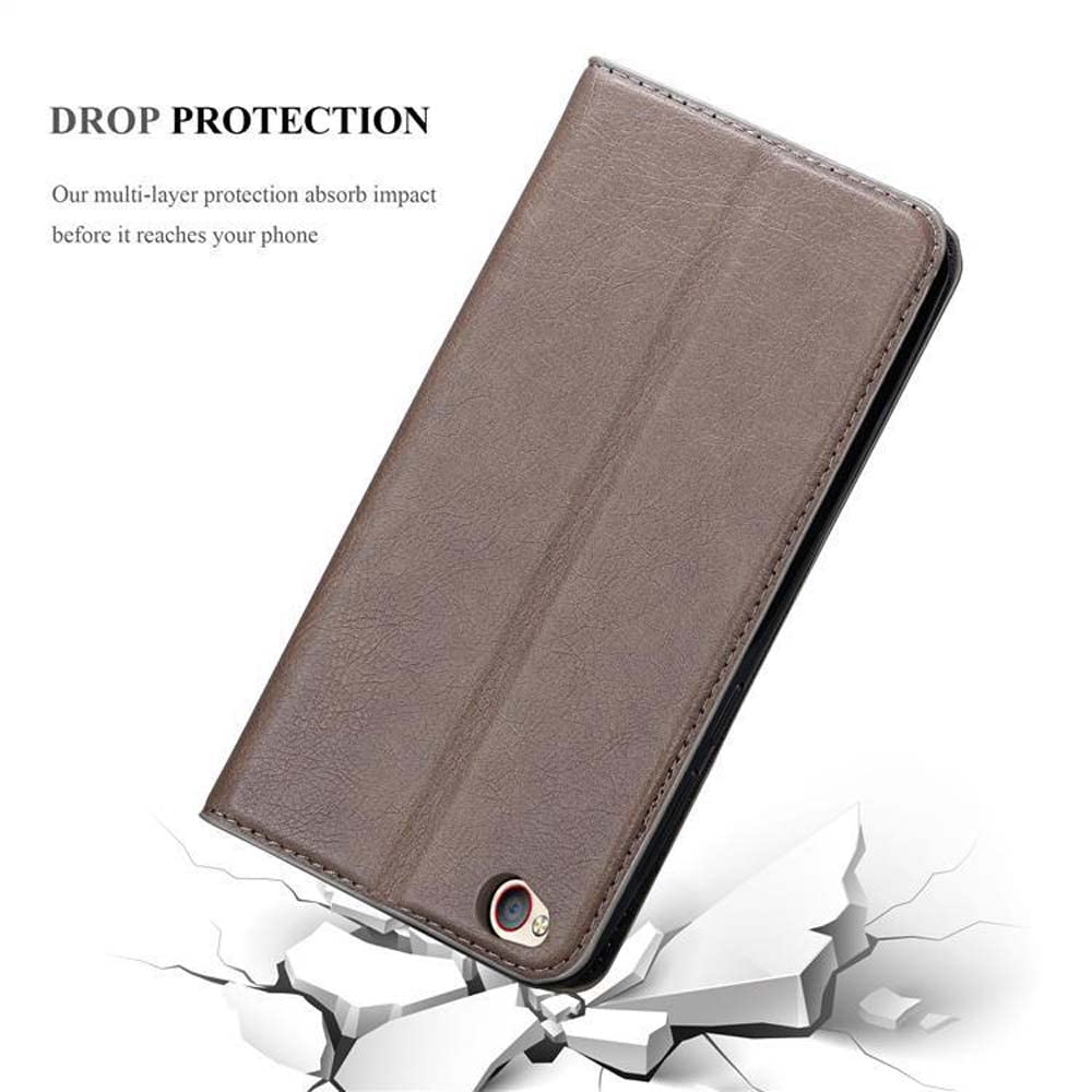 Cadorabo Custodia Libro Per ZTE Nubia M2 Lite – Effetto Pelle Bruno Cafè, Con Portacarte E Chiusura Magnetica - 3