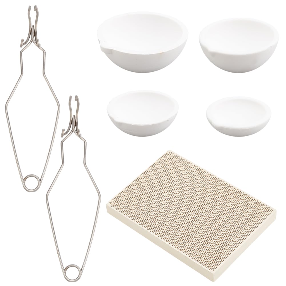 Kit de creuset de fusion pour bijoux WEBEEDY avec 4 bols en quartz et pinces pour mouler le métal