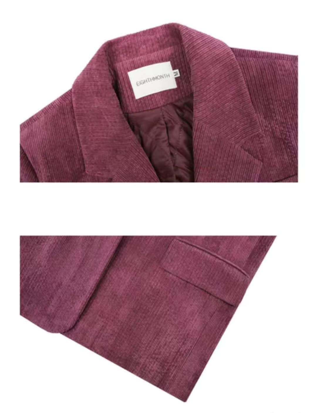 TOBILE Blazer Giacca per Velluto A Velluto A Rosso Semplice Rosa Rosa Giacca Sciolta Casual