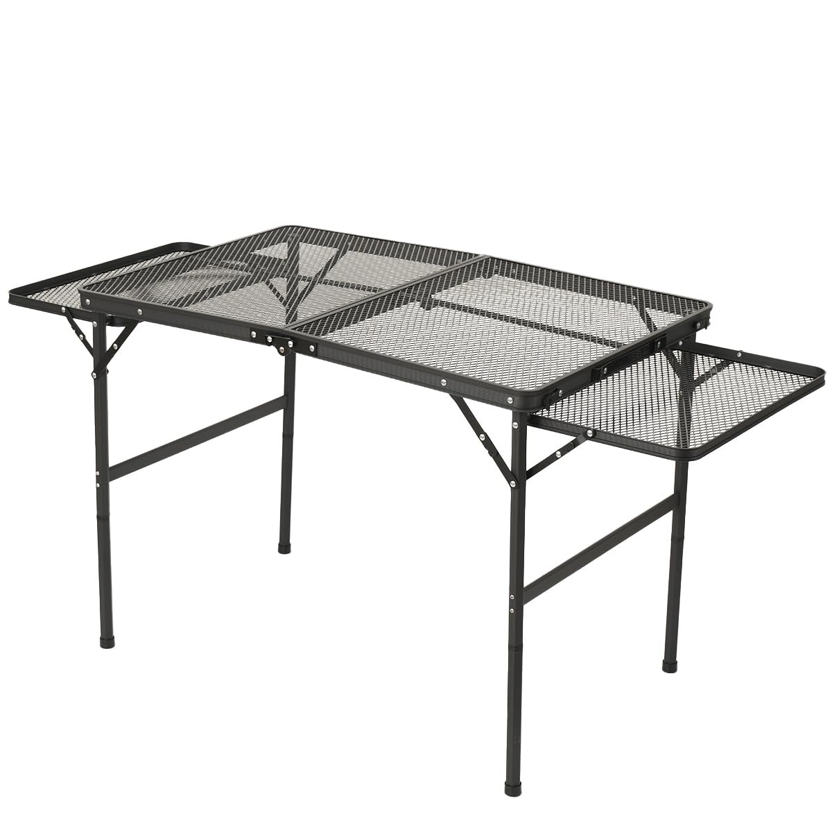 Przenośny aluminiowy składany stół kempingowy – regulowany do grilla na świeżym powietrzu, na piknik, plażę, wędrówki i do kampera