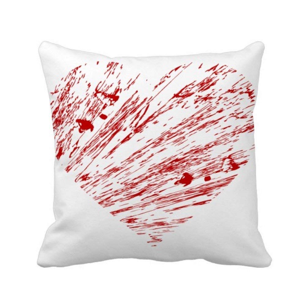 Coussin Coeur Rouge Romantique Décoration de Salon Taie et Insert Multicolore
