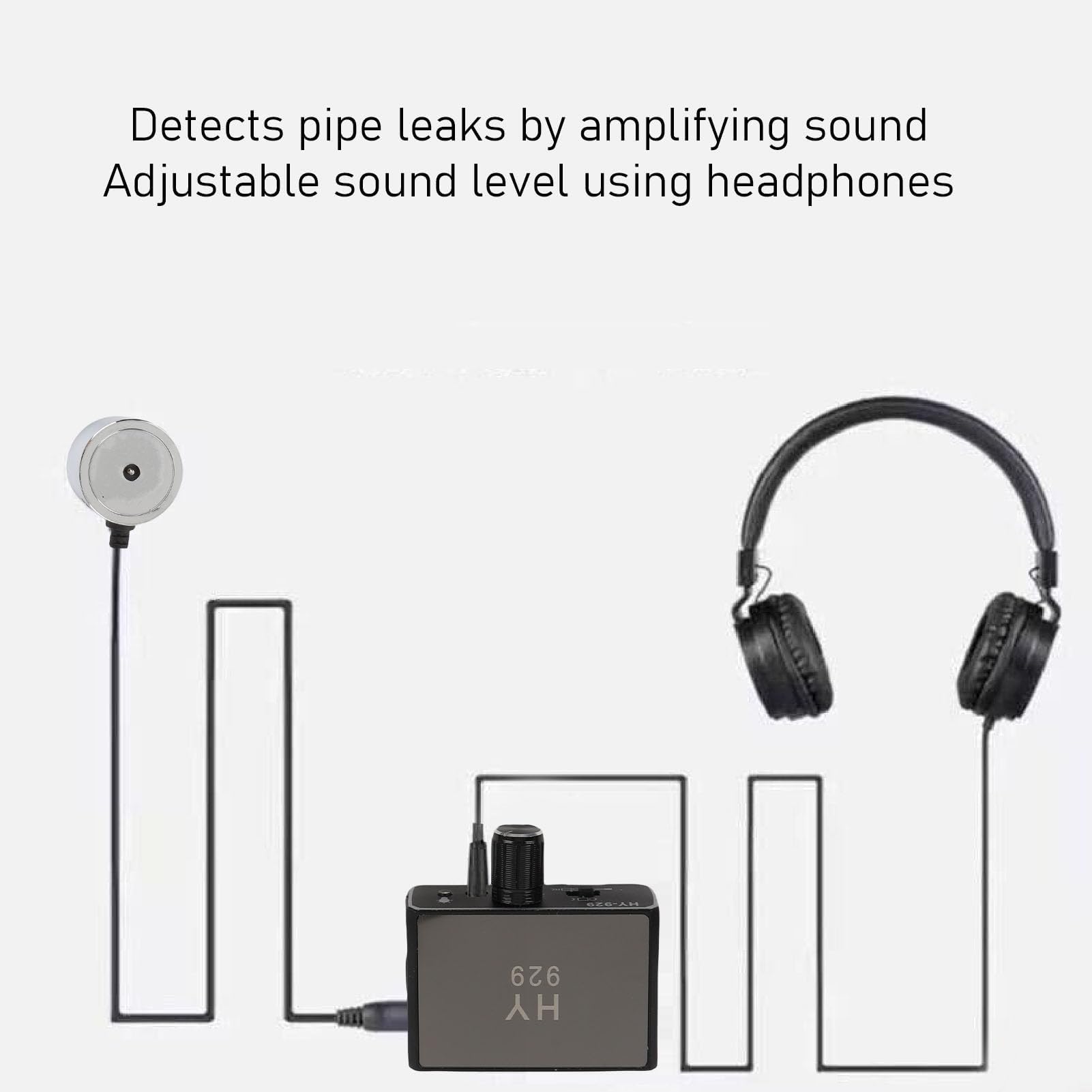 Tbest Detector de Fuga de Agua, USB Recargable de la Tubería Subterránea de Agua Subterránea Monitor de Dispositivo de Escucha para la Construcción del Sitio Fontanería
