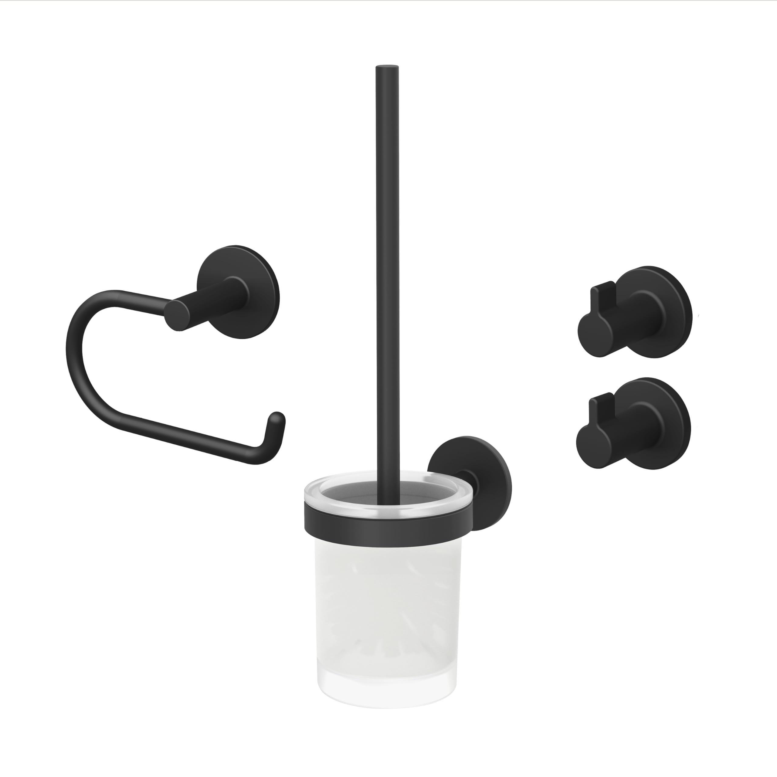 Lenz Bad-Accessoire-Set Nero in Schwarz-matt – 4-teiliges Set