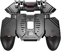 Controle de Jogo Móvel AK77 Gamepad PUBG com Gatilho 6 Dedos Cooler Fan Sensível para Celular IOS Android Recarregável via USB Design Ergonômico