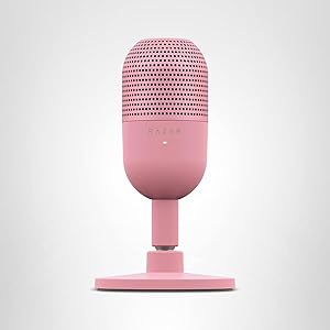Razer Seiren V3 Mini USB Microphone: Condenser Mic - Supercardioid Pickup Pattern - Tap-to-Mute Sensor with LED Indicator - Shock Absorber - Ultra Compact - PC, Discord, OBS Studio, XSplit - Quartz