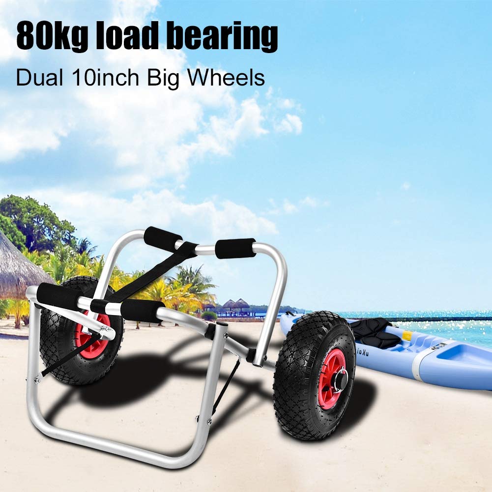 GOTOTOP Kajakwagen Faltbarer Kajakwagen, Bootsträger Trolley Cart Kajakwagen Transportkarre Kanu Kajak faltbar aus Aluminium, maximale Belastung 80 kg