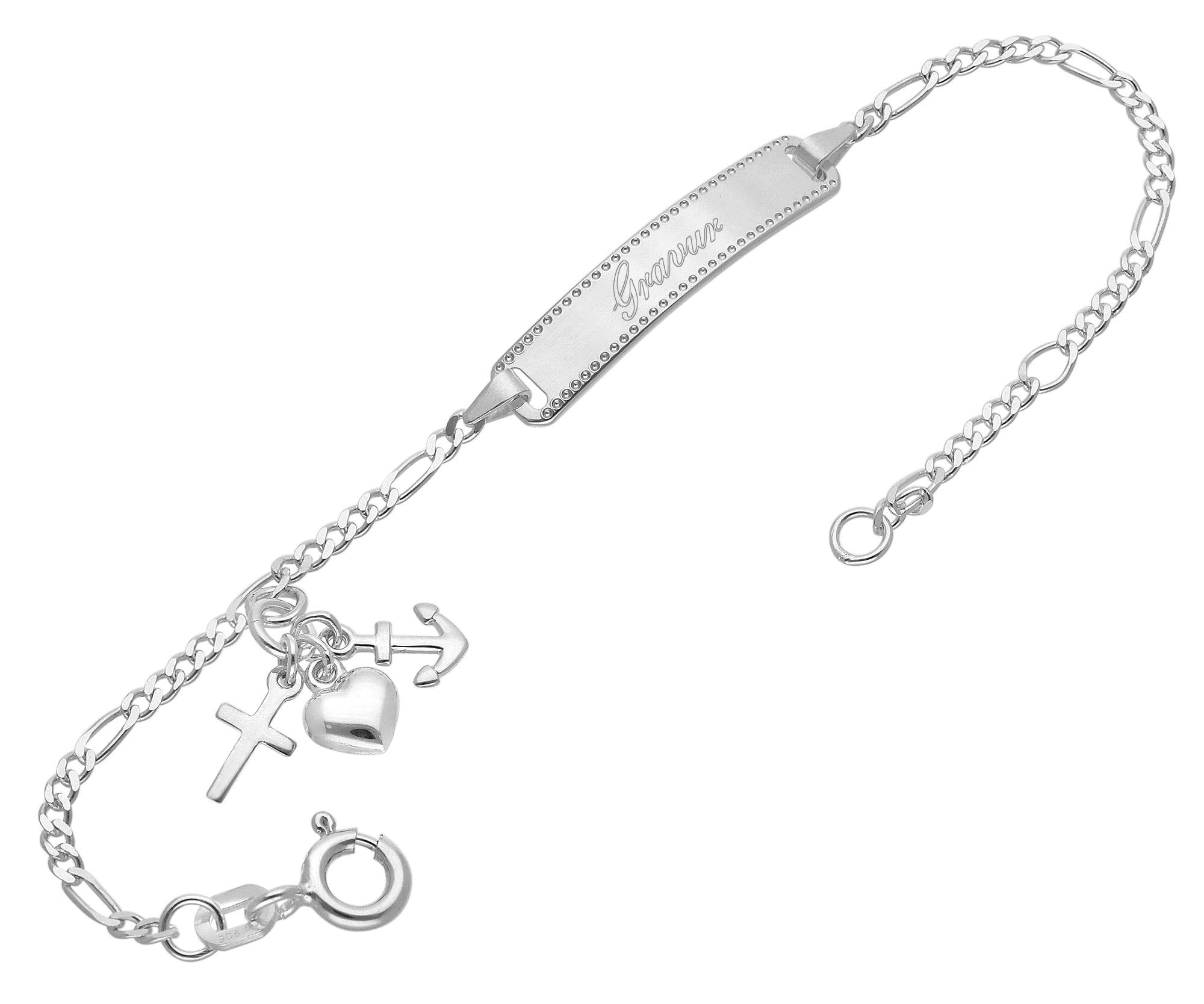 trendor Gravur-Armband für Mädchen 925 Silber 14/12 cm 15876
