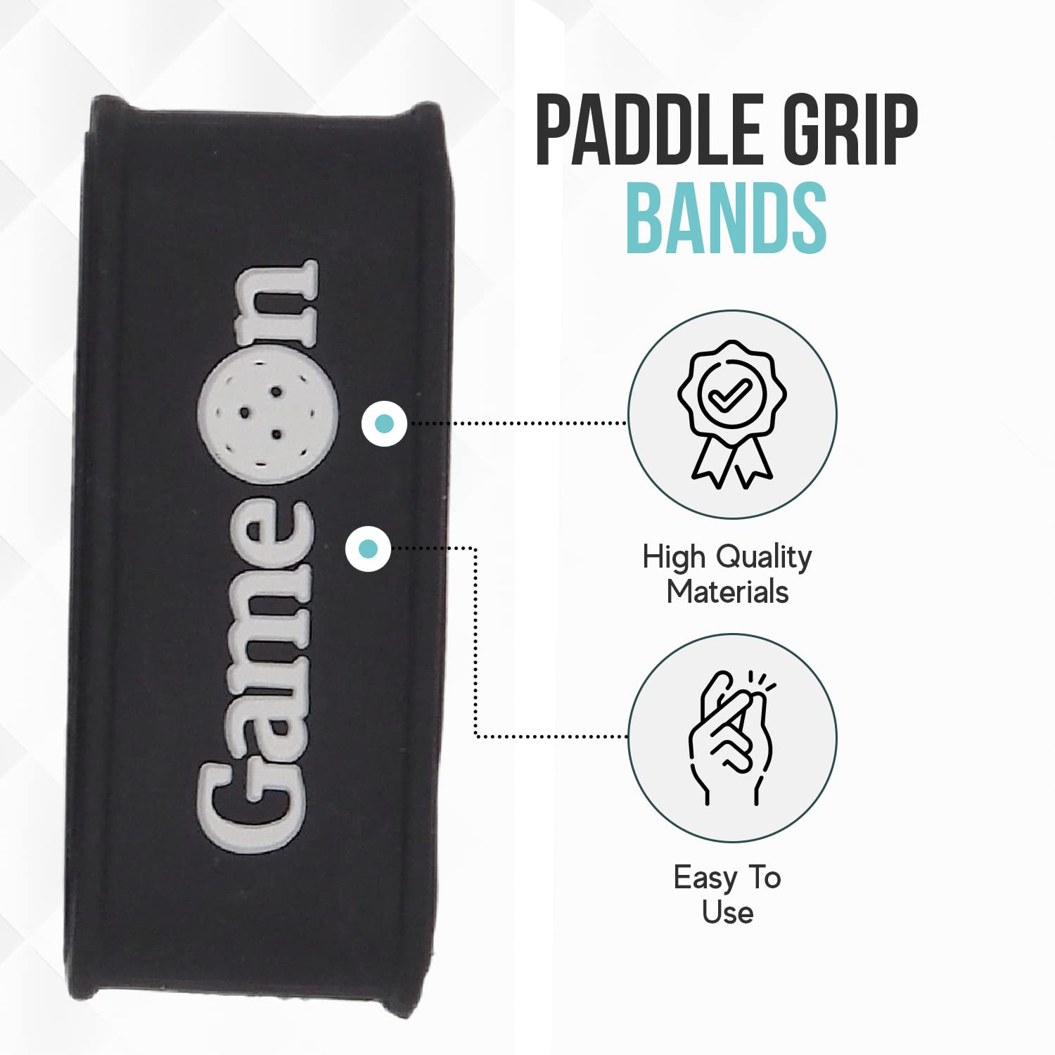 Palms-O-Aces Pickleball Grip Bands - Silicone Overgrip Securers For Paddle Handles