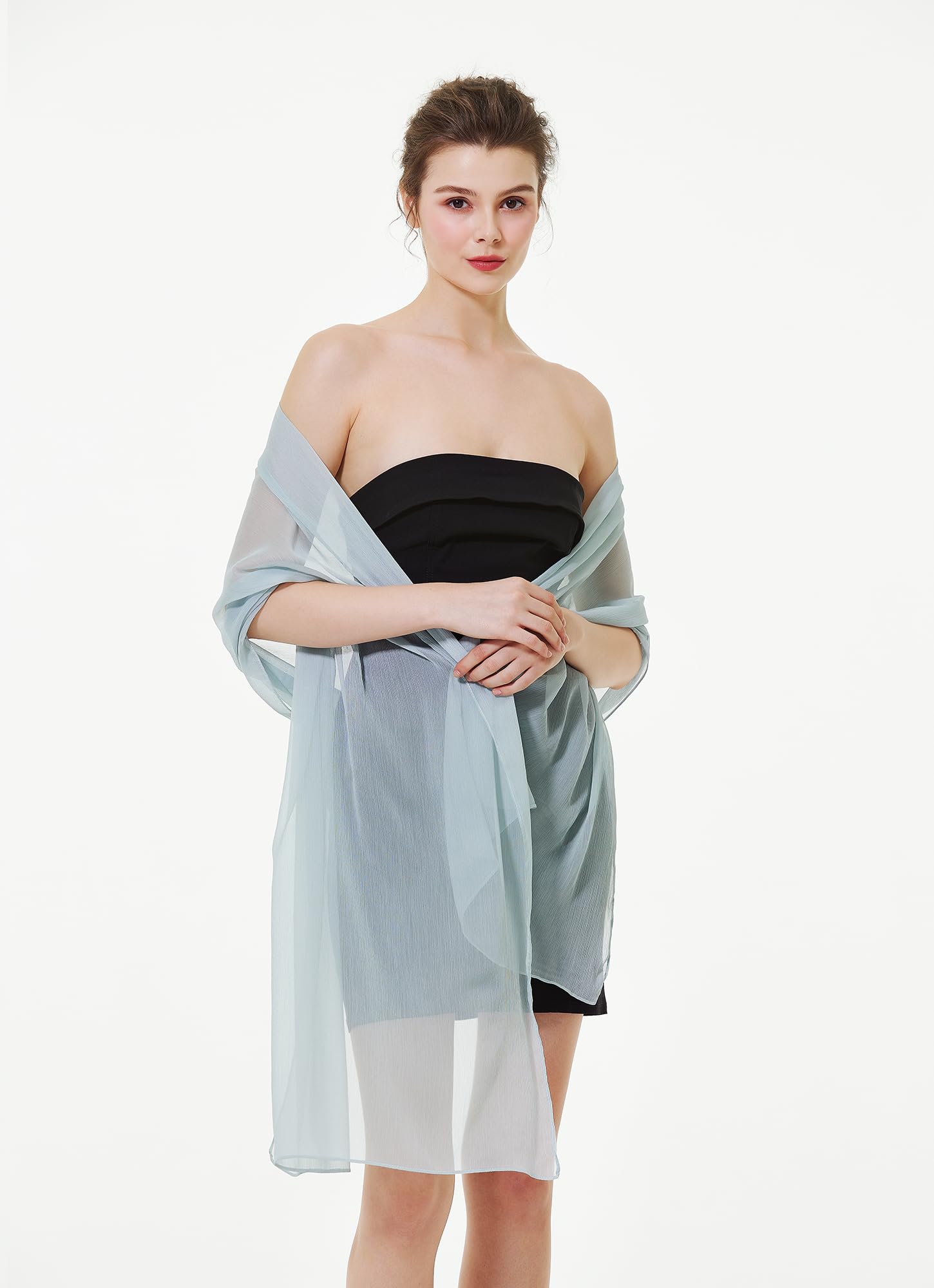 BEAUTELICATE Scialle Donna Elegante Crêpe Stola Estivo Leggera Coprispalle per Matrimonio Sposa Festa Cerimonia Abito